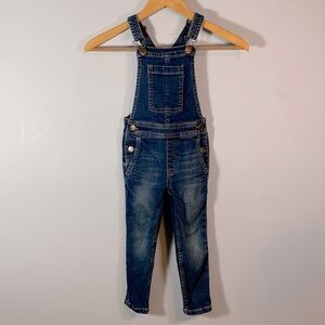 CrewCuts size 4 girls classic blue denim overalls skinny leg